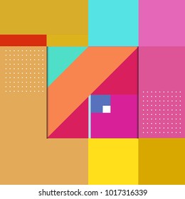 Trendy geometric elements memphis poster design with puncy pastels colors. Retro style texture, pattern and elements. Modern abstract cover design template