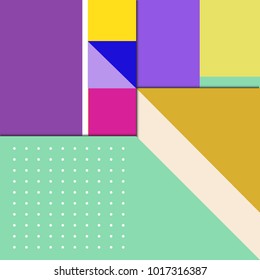 Trendy geometric elements memphis poster design with puncy pastels colors. Retro style texture, pattern and elements. Modern abstract cover design template