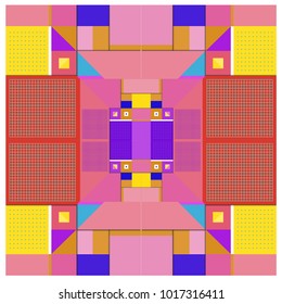 Trendy geometric elements memphis poster design with puncy pastels colors. Retro style texture, pattern and elements. Modern abstract cover design template