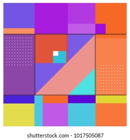 Trendy geometric elements memphis poster design. Retro style texture, pattern and elements. Modern abstract cover design template