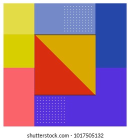 Trendy geometric elements memphis poster design. Retro style texture, pattern and elements. Modern abstract cover design template