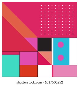 Trendy geometric elements memphis poster design. Retro style texture, pattern and elements. Modern abstract cover design template