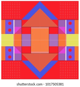 Trendy geometric elements memphis poster design. Retro style texture, pattern and elements. Modern abstract cover design template