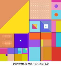 Trendy geometric elements memphis poster design. Retro style texture, pattern and elements. Modern abstract cover design template