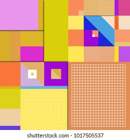 Trendy geometric elements memphis poster design. Retro style texture, pattern and elements. Modern abstract cover design template