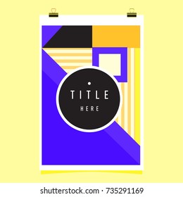 Trendy geometric elements memphis poster design. Retro style texture, pattern and elements. Modern abstract cover design template
