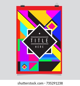 Trendy geometric elements memphis poster design. Retro style texture, pattern and elements. Modern abstract cover design template
