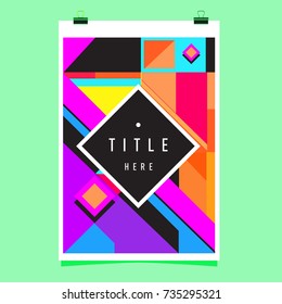 Trendy geometric elements memphis poster design. Retro style texture, pattern and elements. Modern abstract cover design template