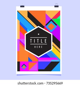 Trendy geometric elements memphis poster design. Retro style texture, pattern and elements. Modern abstract cover design template