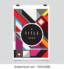 Trendy geometric elements memphis poster design. Retro style texture, pattern and elements. Modern abstract cover design template
