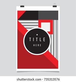 Trendy geometric elements memphis poster design. Retro style texture, pattern and elements. Modern abstract cover design template
