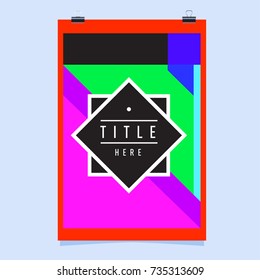 Trendy geometric elements memphis poster design. Retro style texture, pattern and elements. Modern abstract cover design template
