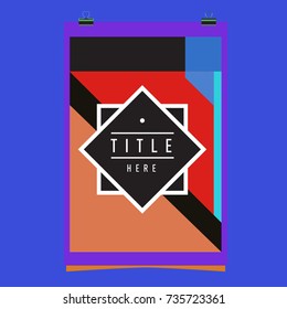 Trendy geometric elements memphis poster design. Retro style texture, pattern and elements. Modern abstract cover design template