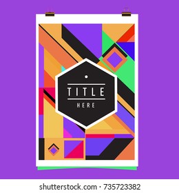 Trendy geometric elements memphis poster design. Retro style texture, pattern and elements. Modern abstract cover design template