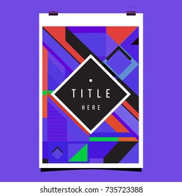 Trendy geometric elements memphis poster design. Retro style texture, pattern and elements. Modern abstract cover design template