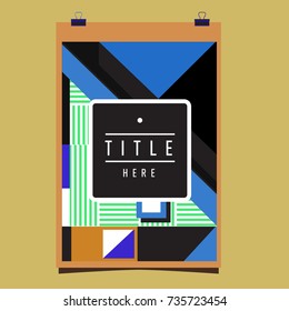 Trendy geometric elements memphis poster design. Retro style texture, pattern and elements. Modern abstract cover design template