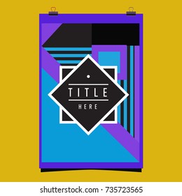 Trendy geometric elements memphis poster design. Retro style texture, pattern and elements. Modern abstract cover design template