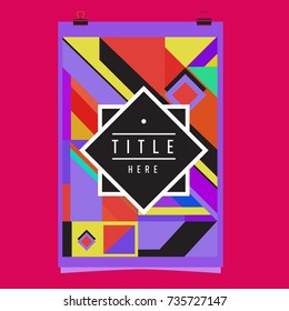Trendy geometric elements memphis poster design. Retro style texture, pattern and elements. Modern abstract cover design template