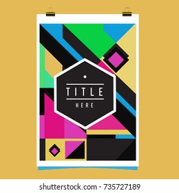 Trendy geometric elements memphis poster design. Retro style texture, pattern and elements. Modern abstract cover design template