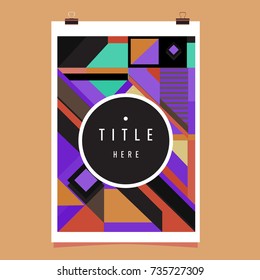 Trendy geometric elements memphis poster design. Retro style texture, pattern and elements. Modern abstract cover design template