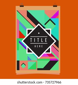 Trendy geometric elements memphis poster design. Retro style texture, pattern and elements. Modern abstract cover design template