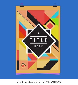 Trendy geometric elements memphis poster design. Retro style texture, pattern and elements. Modern abstract cover design template