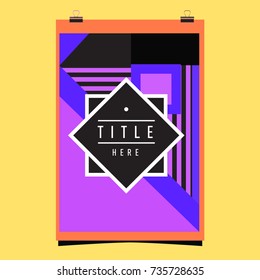 Trendy geometric elements memphis poster design. Retro style texture, pattern and elements. Modern abstract cover design template