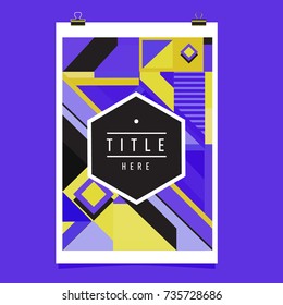 Trendy geometric elements memphis poster design. Retro style texture, pattern and elements. Modern abstract cover design template