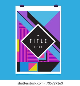 Trendy geometric elements memphis poster design. Retro style texture, pattern and elements. Modern abstract cover design template