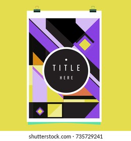 Trendy geometric elements memphis poster design. Retro style texture, pattern and elements. Modern abstract cover design template