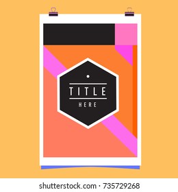 Trendy geometric elements memphis poster design. Retro style texture, pattern and elements. Modern abstract cover design template