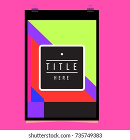 Trendy geometric elements memphis poster design. Retro style texture, pattern and elements. Modern abstract cover design template
