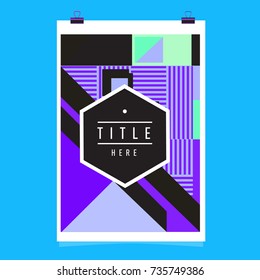 Trendy geometric elements memphis poster design. Retro style texture, pattern and elements. Modern abstract cover design template