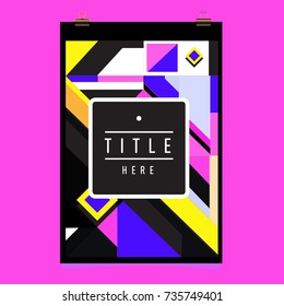 Trendy geometric elements memphis poster design. Retro style texture, pattern and elements. Modern abstract cover design template