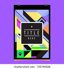 Trendy geometric elements memphis poster design. Retro style texture, pattern and elements. Modern abstract cover design template