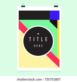 Trendy geometric elements memphis poster design. Retro style texture, pattern and elements. Modern abstract cover design template