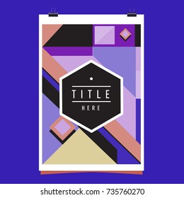 Trendy geometric elements memphis poster design. Retro style texture, pattern and elements. Modern abstract cover design template