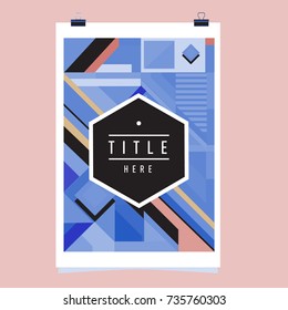 Trendy geometric elements memphis poster design. Retro style texture, pattern and elements. Modern abstract cover design template