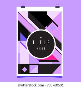 Trendy geometric elements memphis poster design. Retro style texture, pattern and elements. Modern abstract cover design template