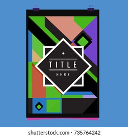 Trendy geometric elements memphis poster design. Retro style texture, pattern and elements. Modern abstract cover design template