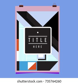 Trendy geometric elements memphis poster design. Retro style texture, pattern and elements. Modern abstract cover design template