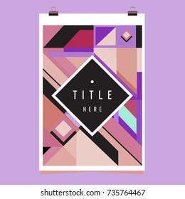 Trendy geometric elements memphis poster design. Retro style texture, pattern and elements. Modern abstract cover design template