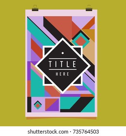 Trendy geometric elements memphis poster design. Retro style texture, pattern and elements. Modern abstract cover design template