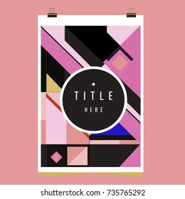 Trendy geometric elements memphis poster design. Retro style texture, pattern and elements. Modern abstract cover design template