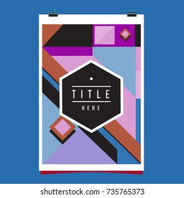Trendy geometric elements memphis poster design. Retro style texture, pattern and elements. Modern abstract cover design template