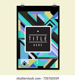 Trendy geometric elements memphis poster design. Retro style texture, pattern and elements. Modern abstract cover design template