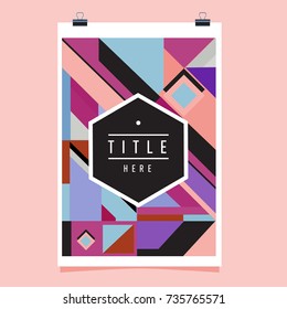 Trendy geometric elements memphis poster design. Retro style texture, pattern and elements. Modern abstract cover design template