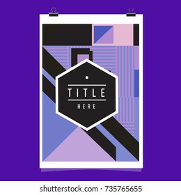 Trendy geometric elements memphis poster design. Retro style texture, pattern and elements. Modern abstract cover design template