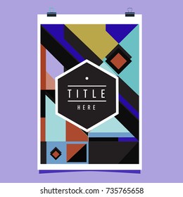 Trendy geometric elements memphis poster design. Retro style texture, pattern and elements. Modern abstract cover design template
