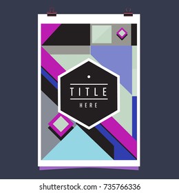 Trendy geometric elements memphis poster design. Retro style texture, pattern and elements. Modern abstract cover design template